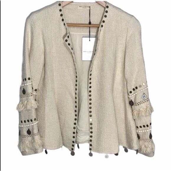 Women’s NWT Spell & Gypsy Alphie Cream Jacket - Picture 1 of 12